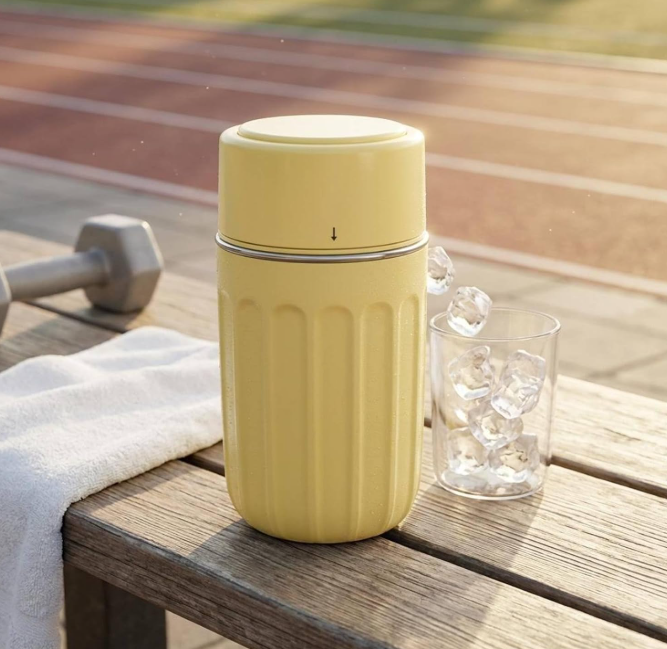 FrostDrop™ 🧊| El vaso portátil que libera hielo con un solo toque