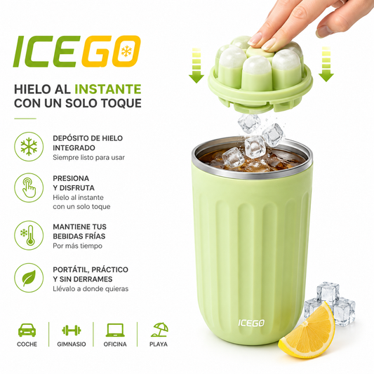 FrostDrop™ 🧊| El vaso portátil que libera hielo con un solo toque