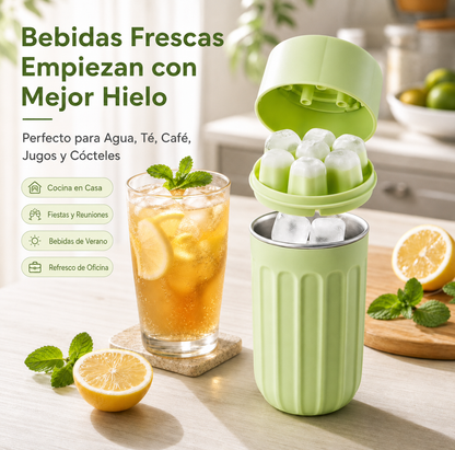 FrostDrop™ 🧊| El vaso portátil que libera hielo con un solo toque