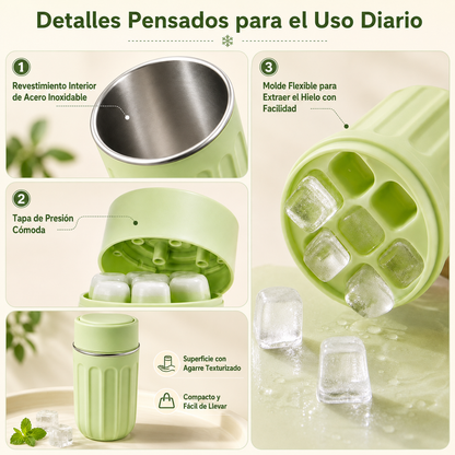 FrostDrop™ 🧊| El vaso portátil que libera hielo con un solo toque